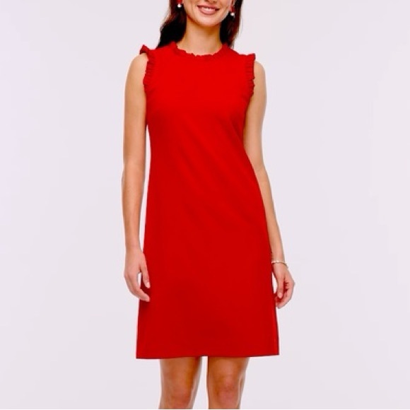 J. Crew Dresses & Skirts - J. Crew Red Ruffle Neck Suit Sheath Mini Dress 6